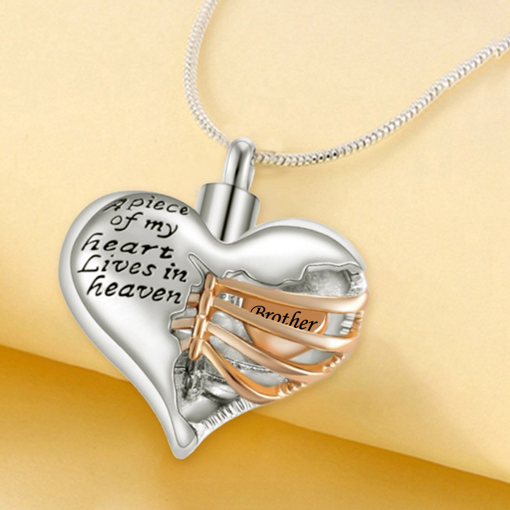 Antiqued Heart Ash Holder Cremation Necklace | applesofgold.com